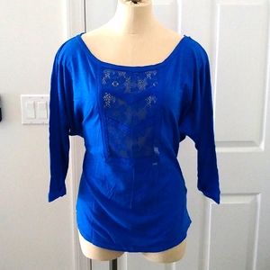 Gilly Hicks Lace Front Raglan Top